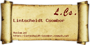 Lintscheidt Csombor névjegykártya